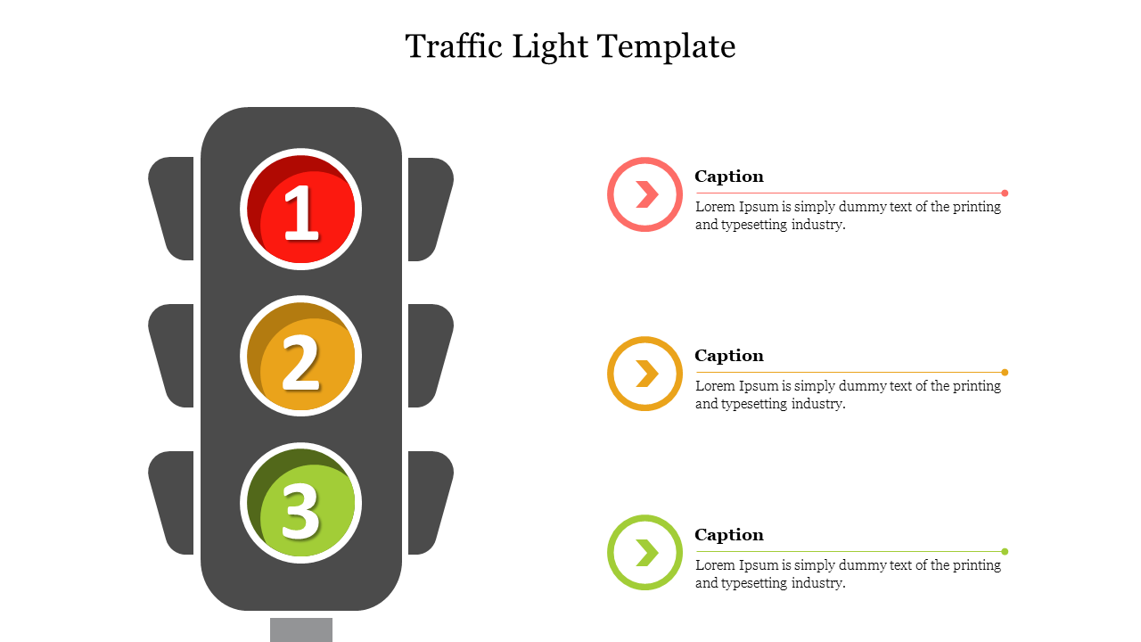 Attractive Traffic Light Template PowerPoint Slide